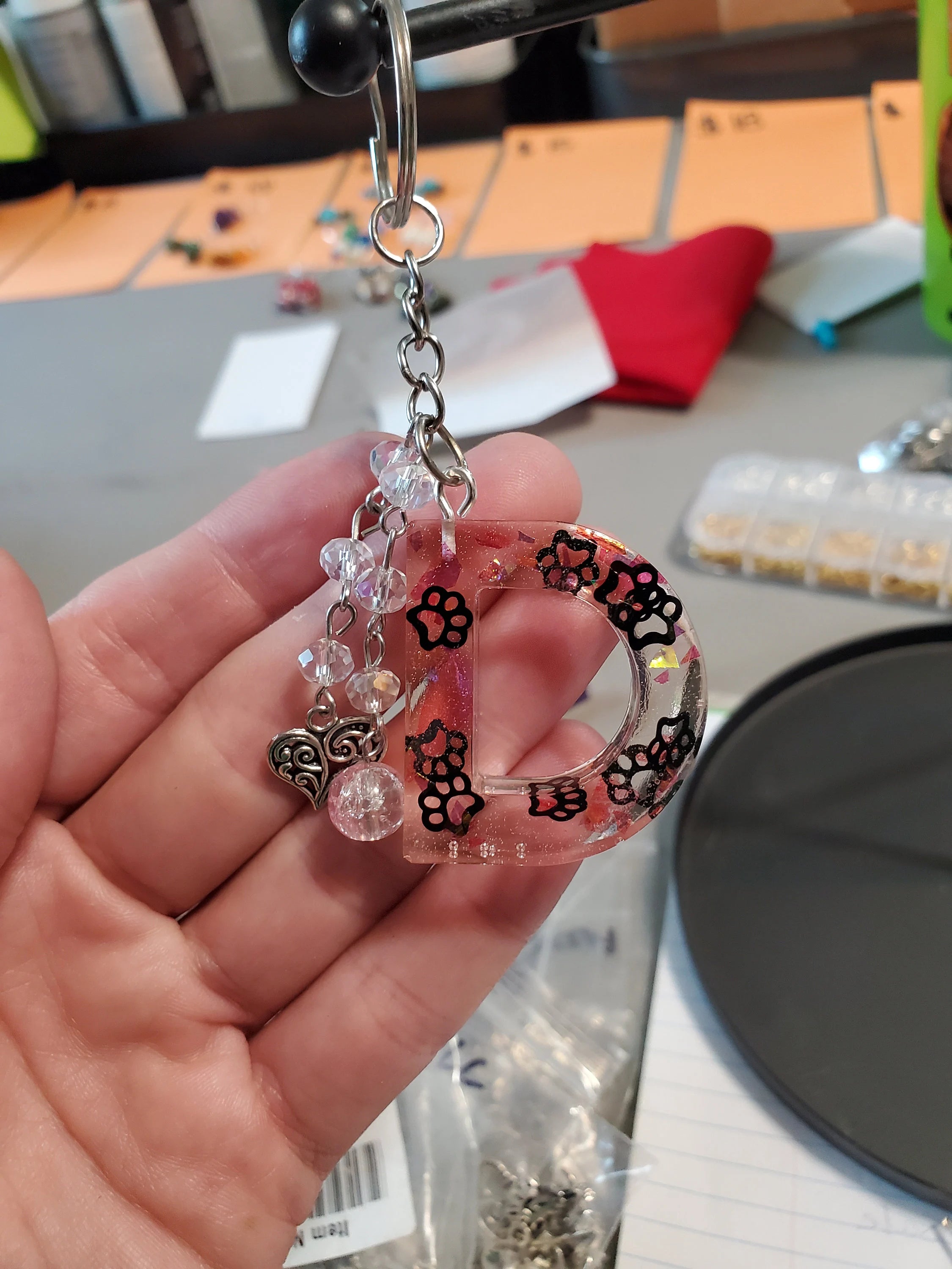 D - Pinky Paws - Resin Key Chain