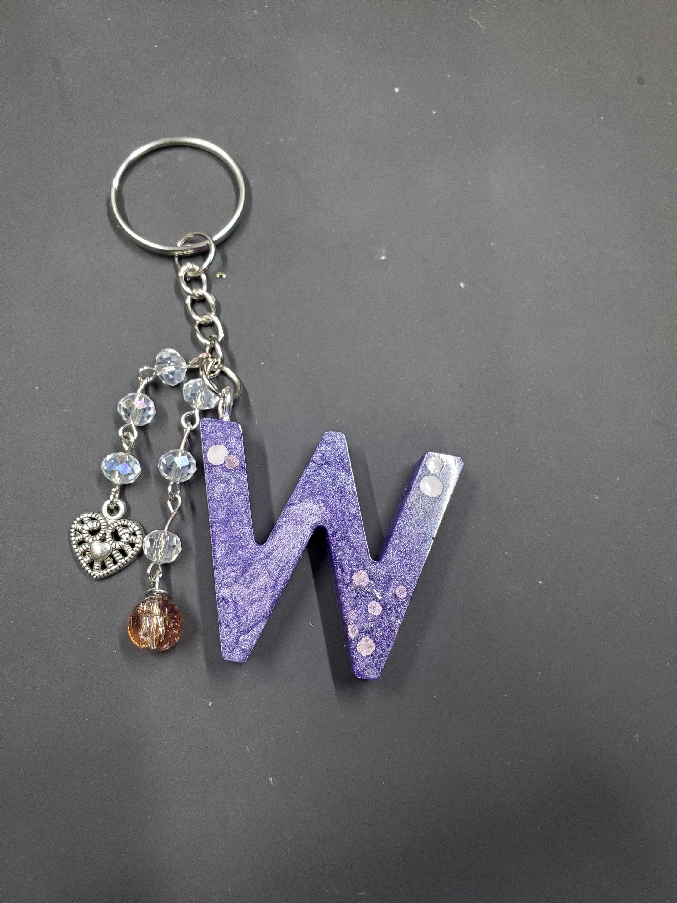 W - Purp - Resin Key Chain