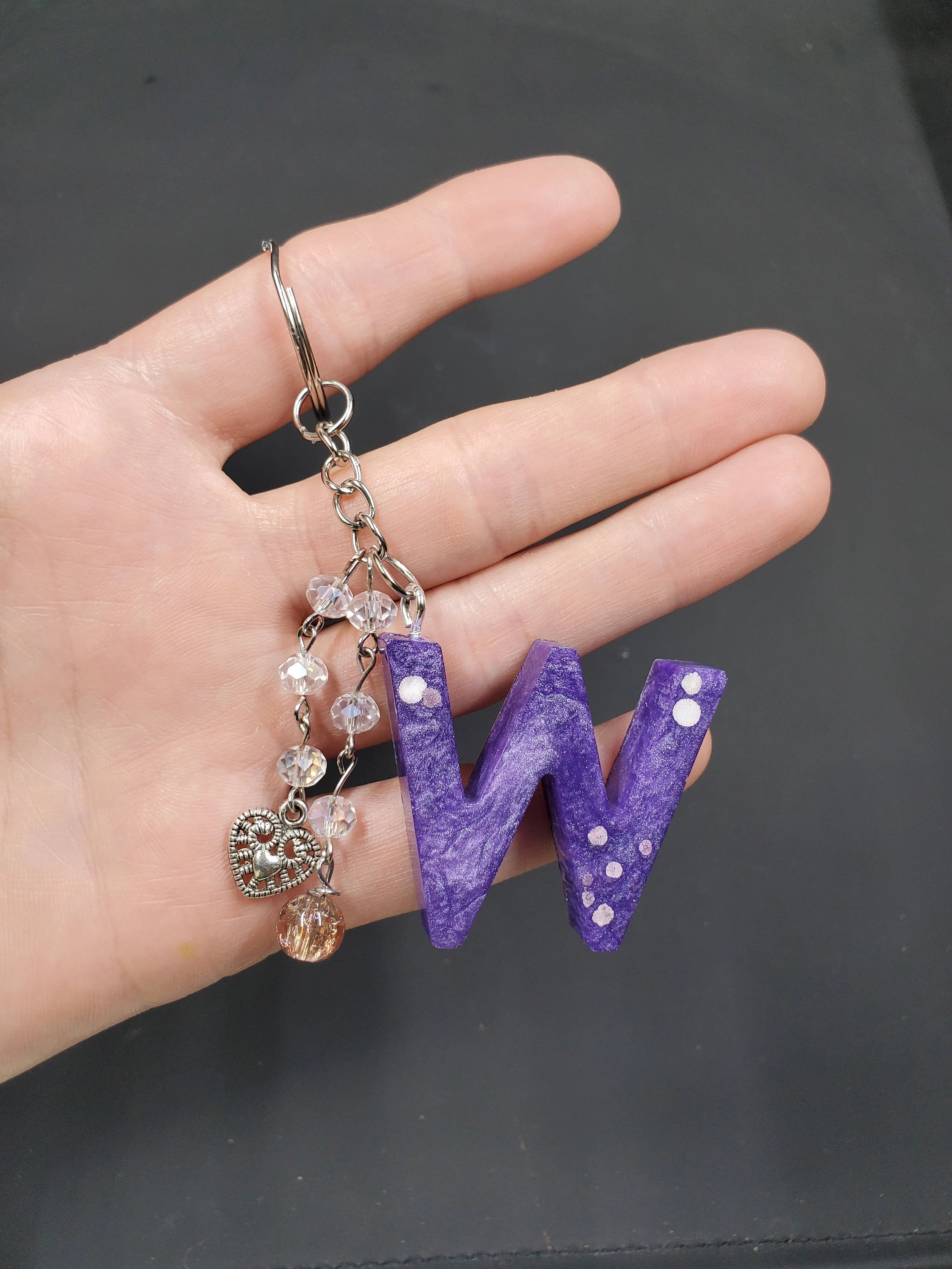 W - Purp - Resin Key Chain