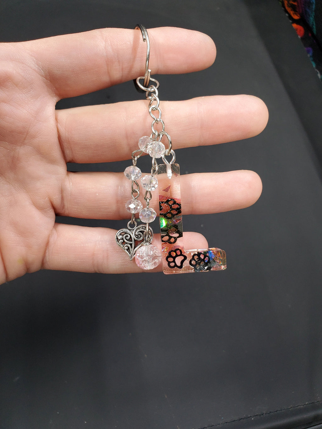 L - Pinky Paws - Resin Key Chain