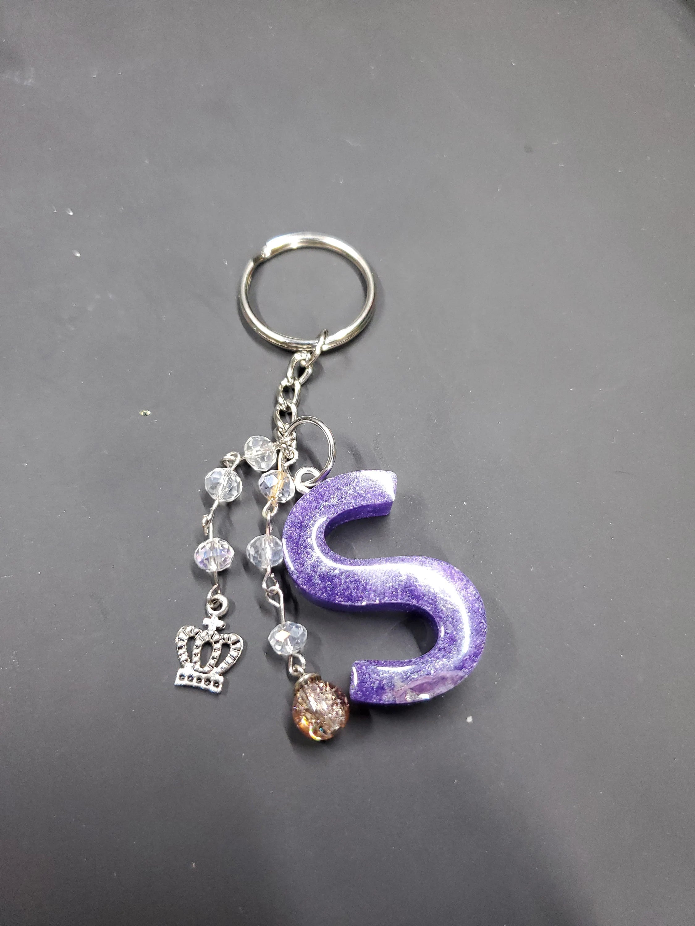 S - Purp - Resin Key Chain