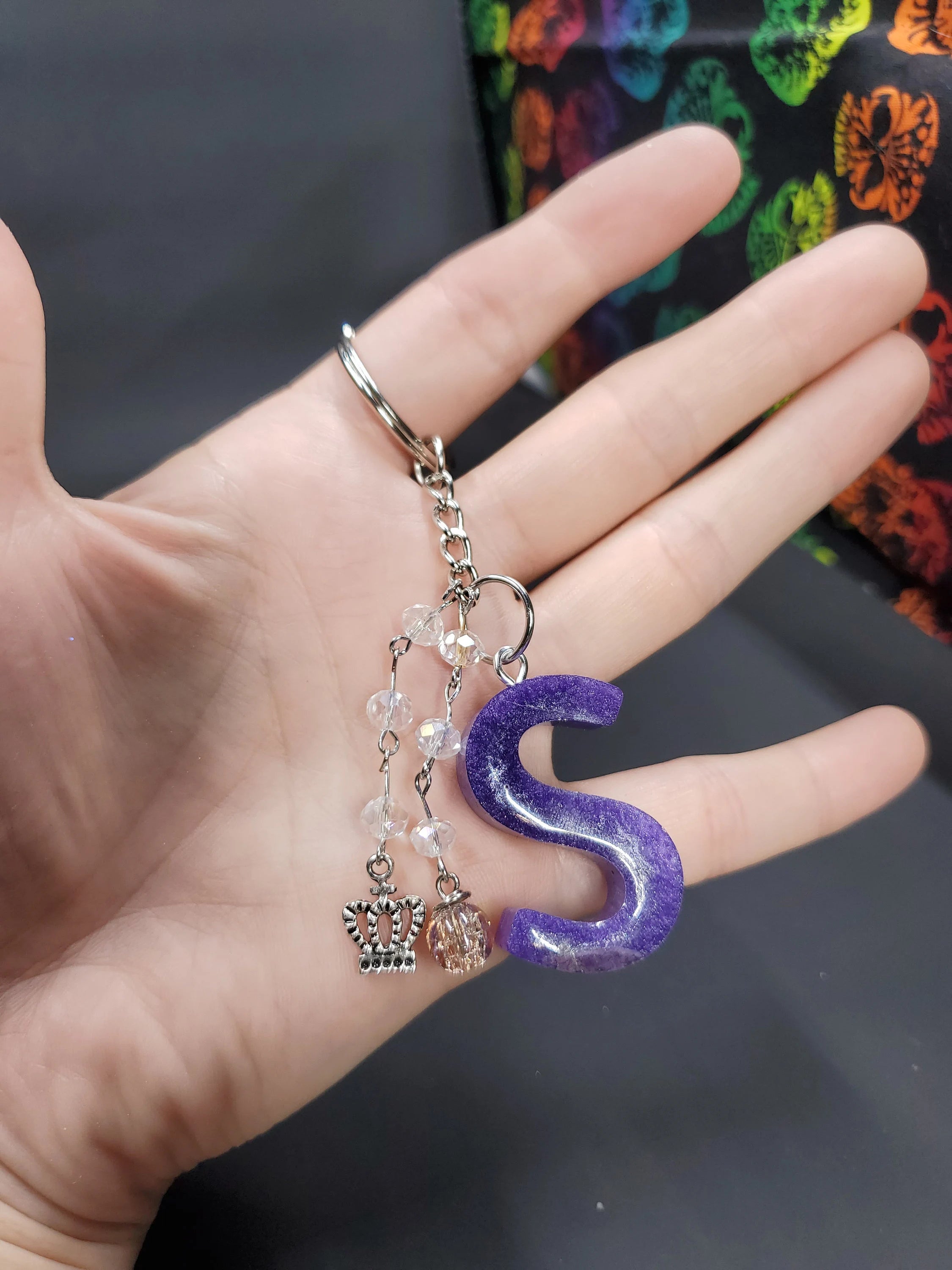 S - Purp - Resin Key Chain