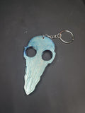 Galaxy Blue Bird Skull - Resin Key Chain