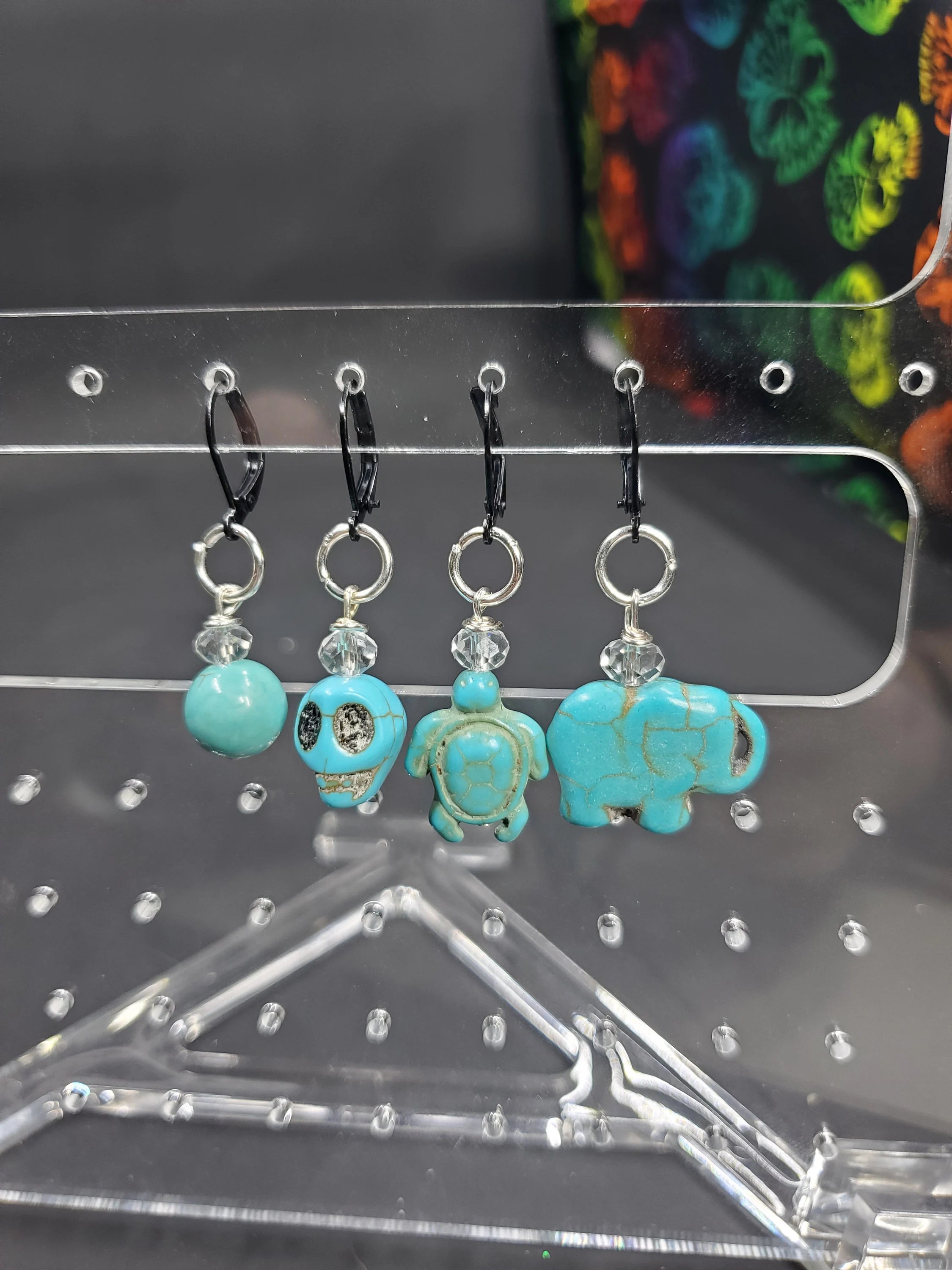 Turquoise Stitch Markers - Set of 4