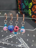 Cotton Candy Skull Stitch Markers - Set of 4
