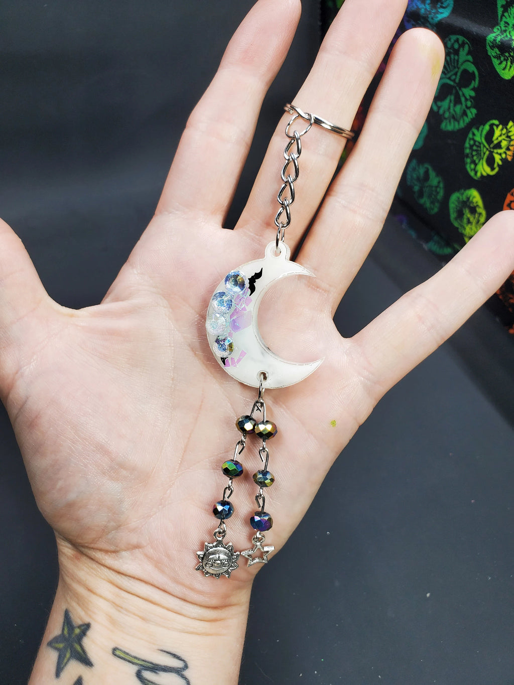 Milky Moon - Resin Key Chain