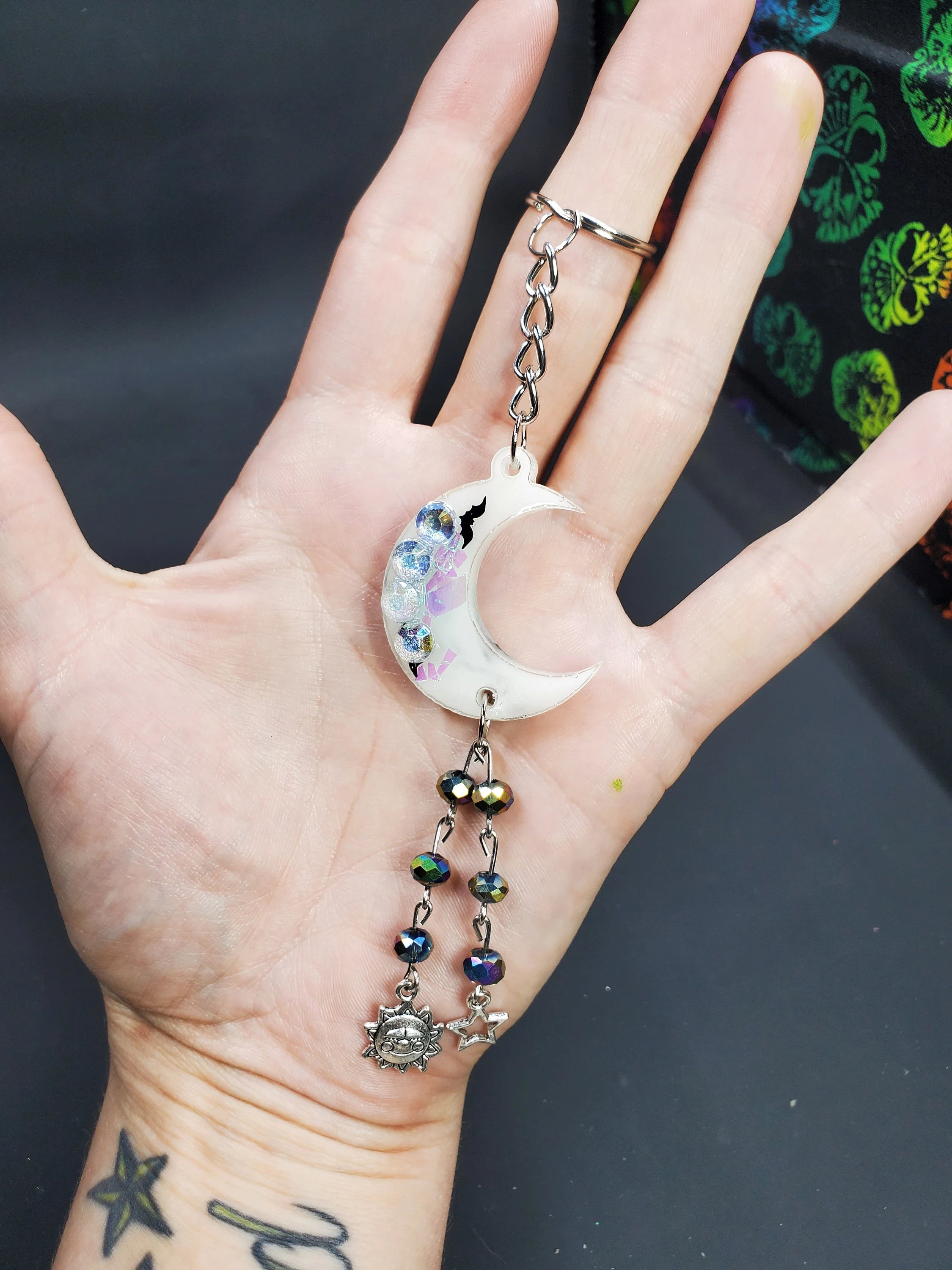 Milky Moon - Resin Key Chain