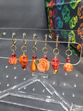 Skull & Rose Heat (B) Stitch Markers - Set of 6 (Copy)