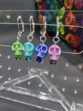 Cool Tone Skulls Stitch Markers - Set of 4