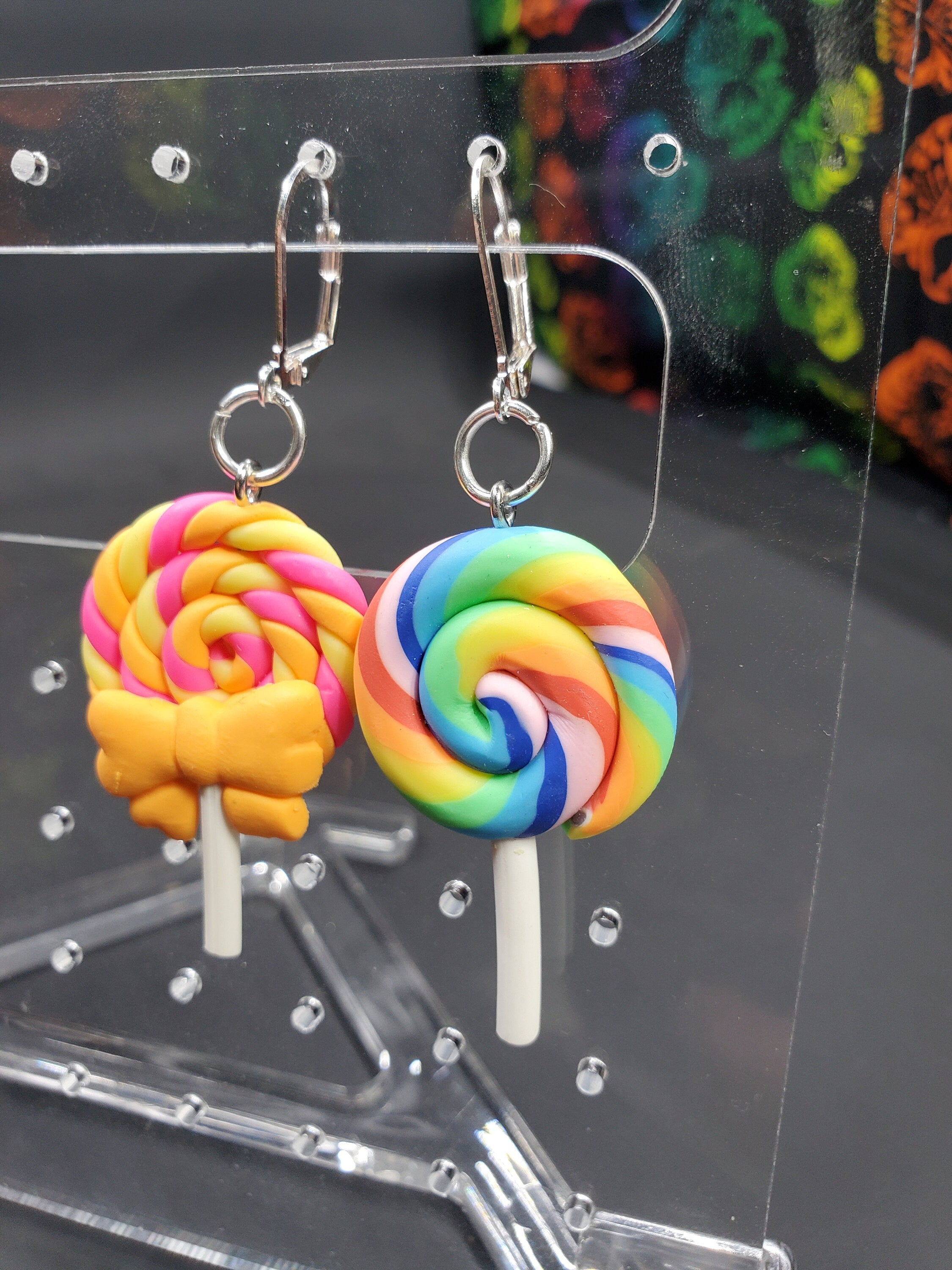 Orange & Rainbow Loli Stitch Markers - Set of 2