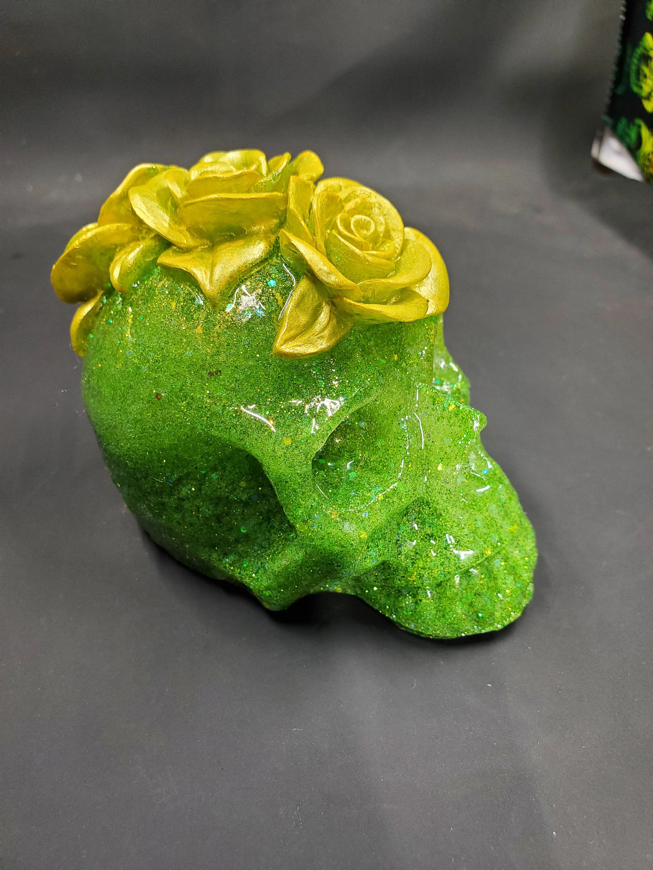 Lemon Lime - Rose Resin Skull
