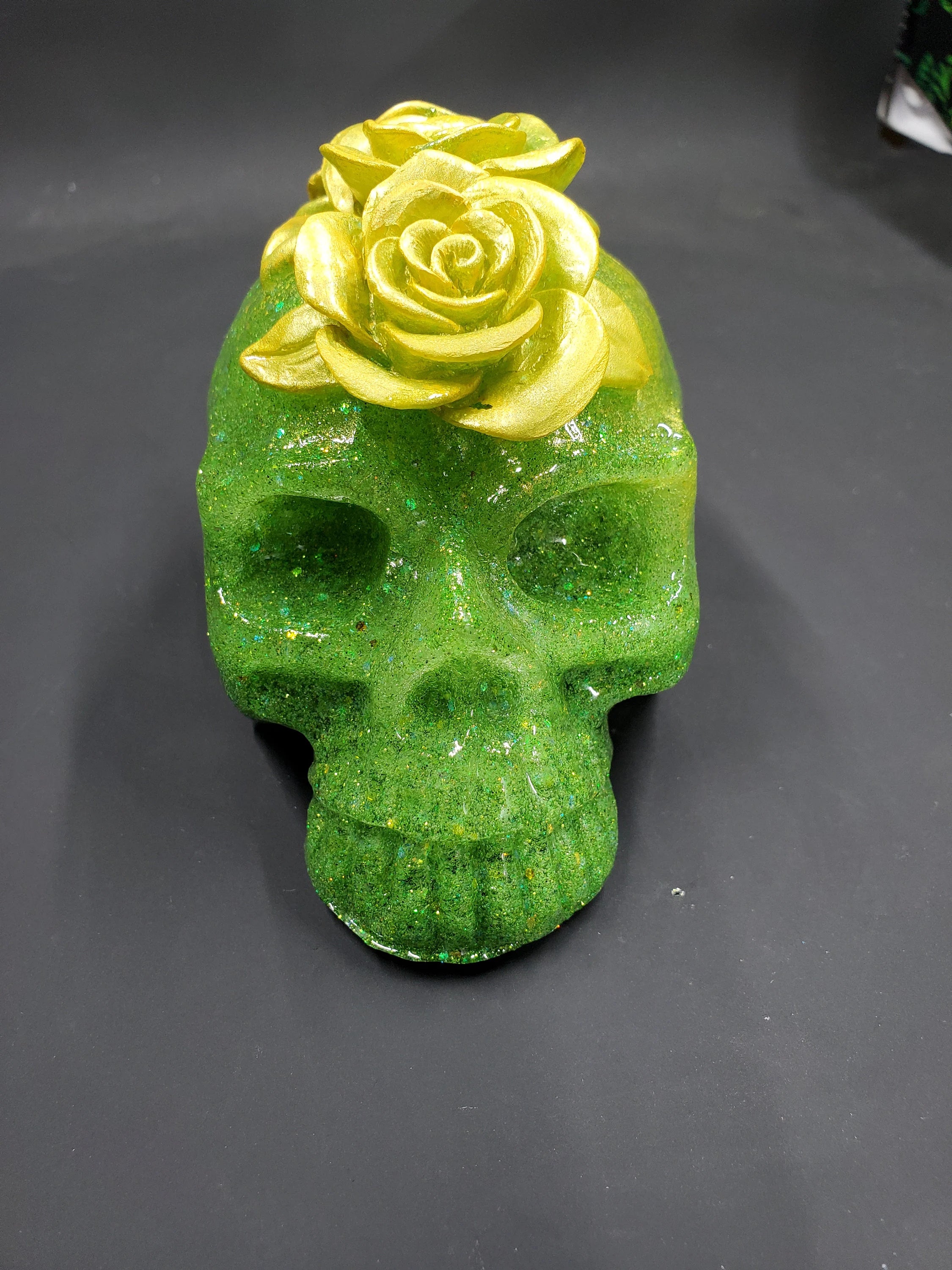 Lemon Lime - Rose Resin Skull