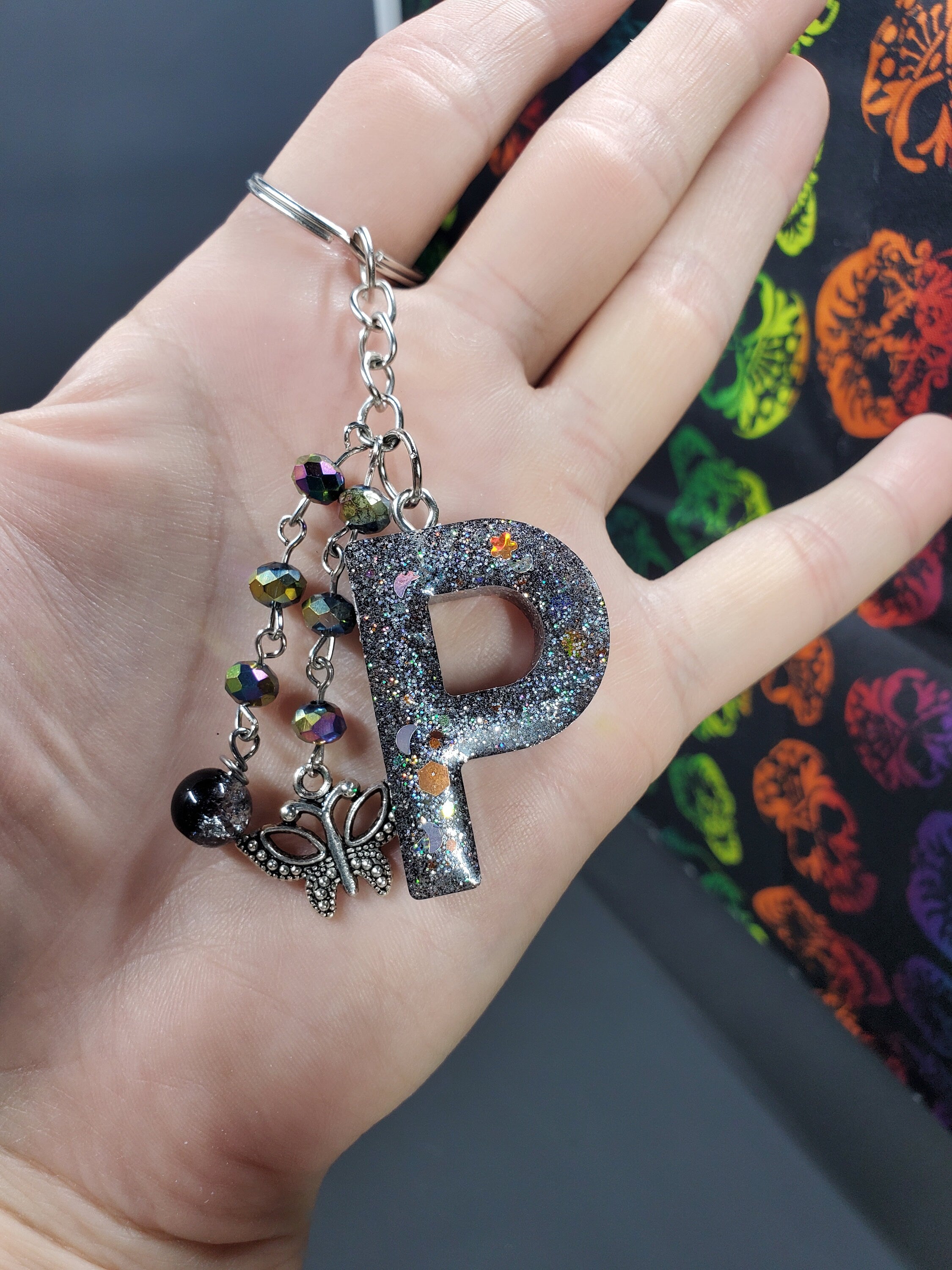 P - Grey Spook - Resin Key Chain