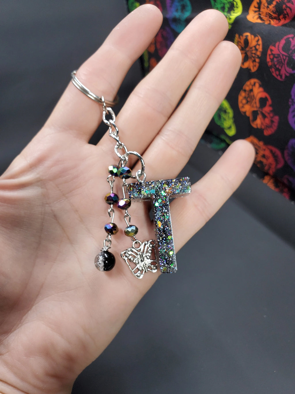 T - Grey Spook - Resin Key Chain