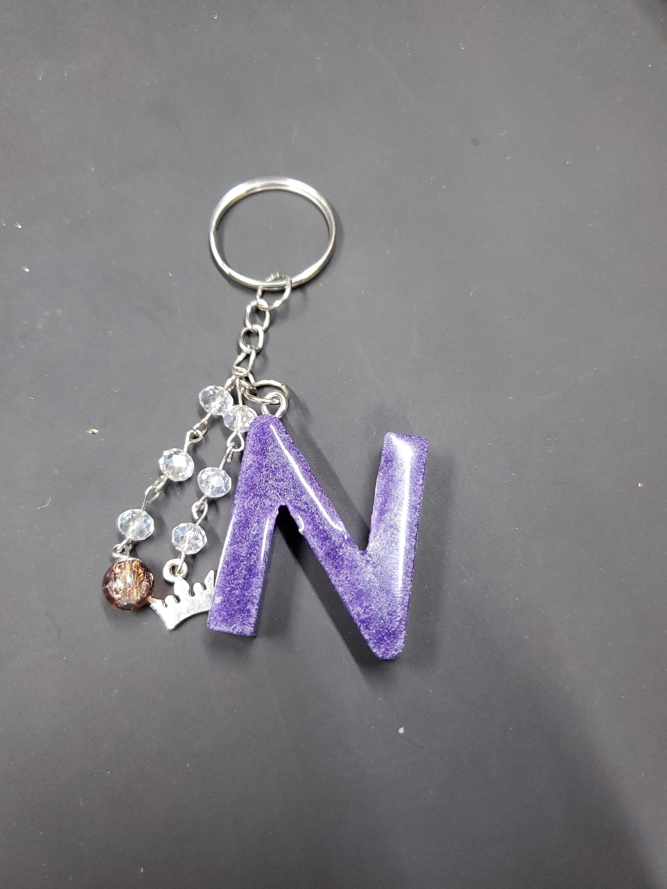 N - Purp - Resin Key Chain