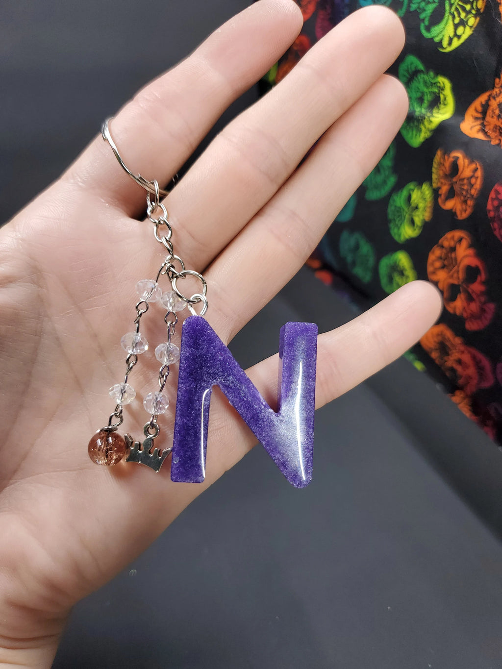 N - Purp - Resin Key Chain