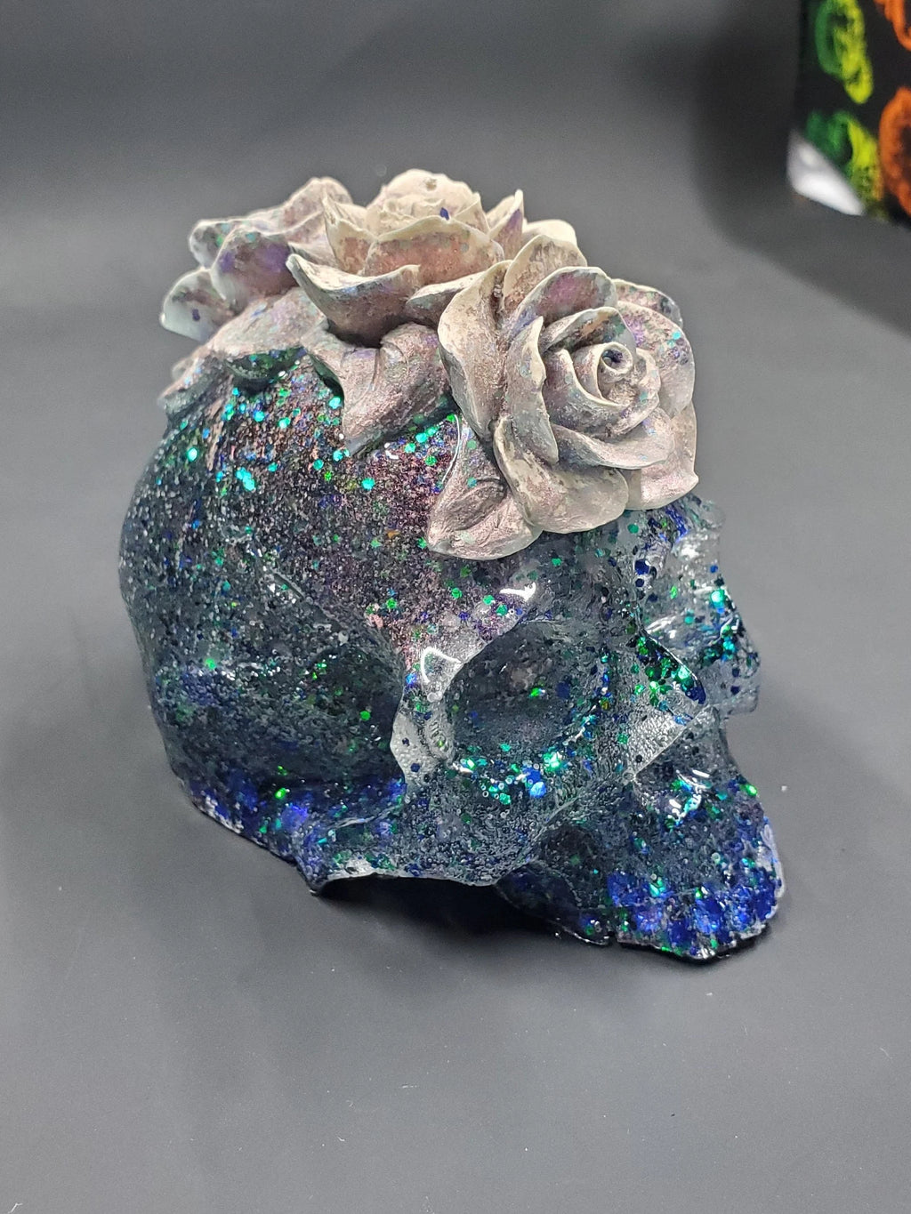 Earth Light & Bone - Rose Resin Skull