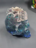 Earth Light & Bone - Rose Resin Skull