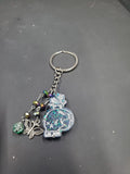 Earthy Rose Skull - Resin Key Chain