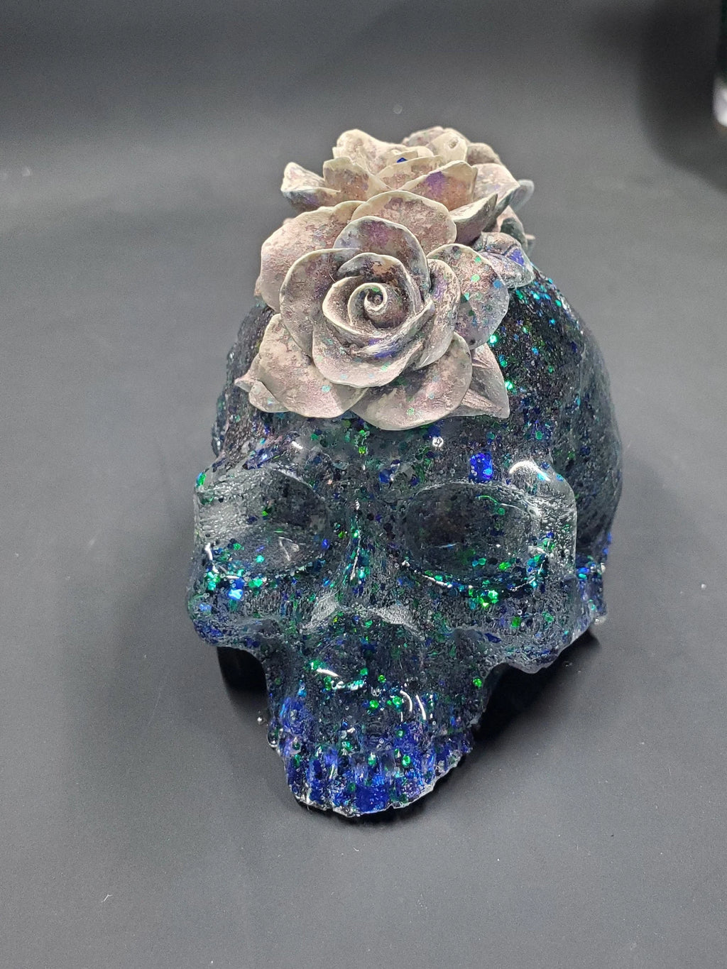 Earth Light & Bone - Rose Resin Skull