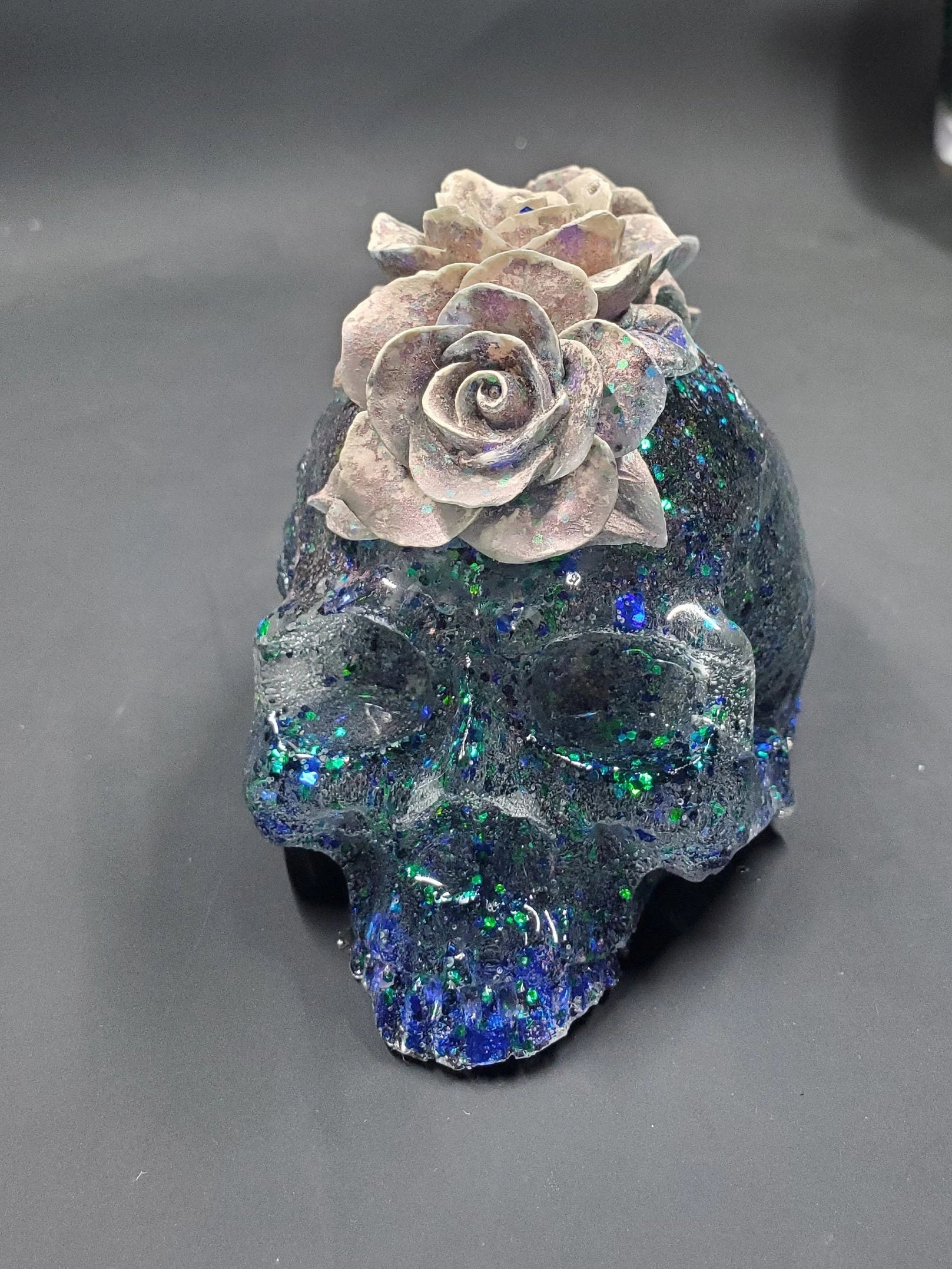 Earth Light & Bone - Rose Resin Skull