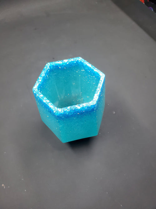 Blue Ombre Sparkle - Narrow Polygon Holder
