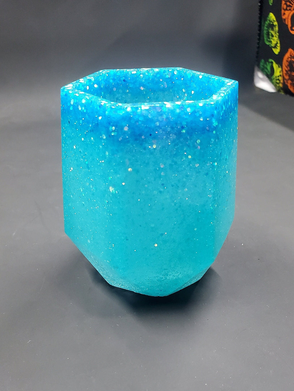 Blue Ombre Sparkle - Narrow Polygon Holder