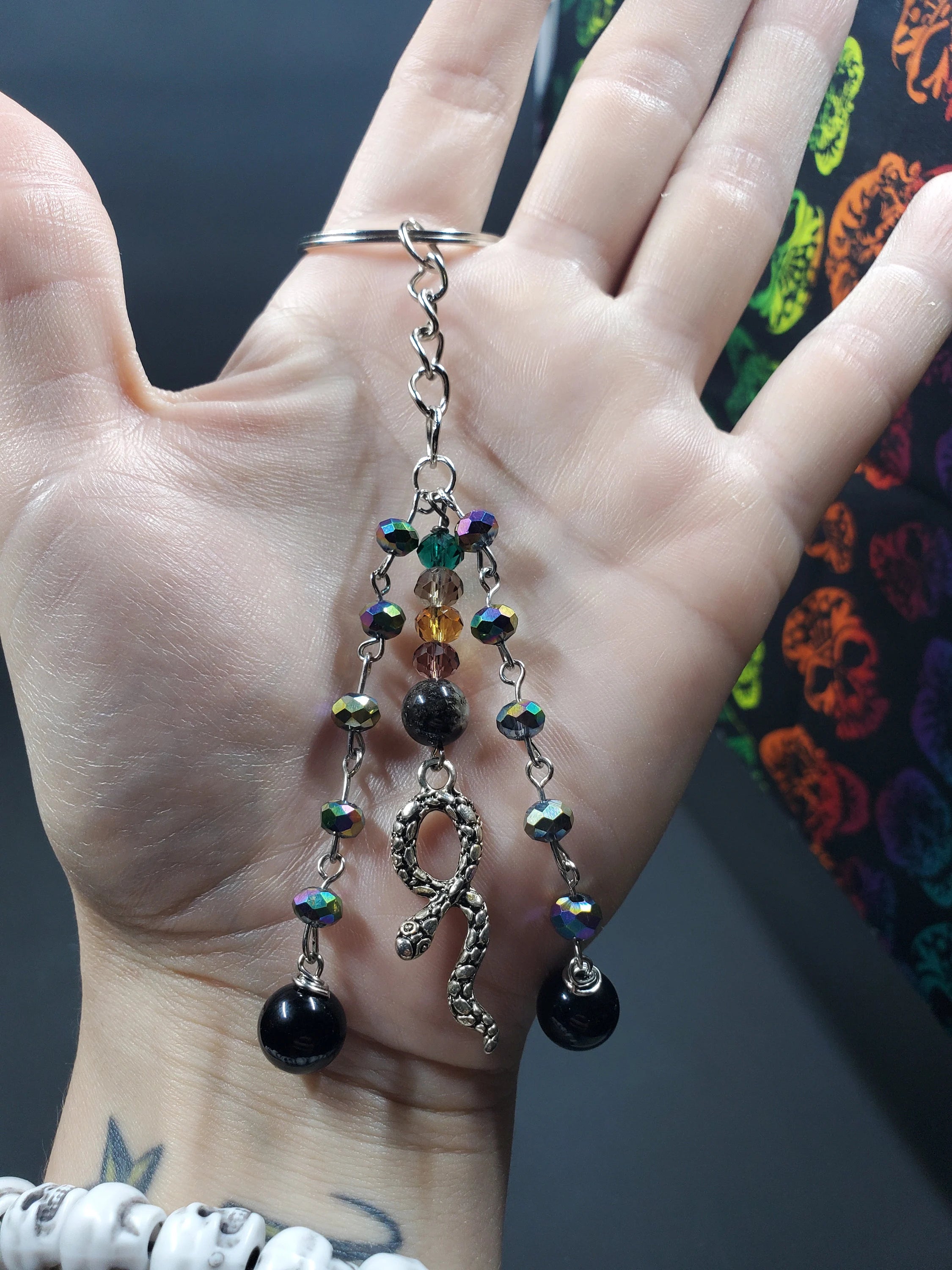 Oil Slick Snake - Key Chain