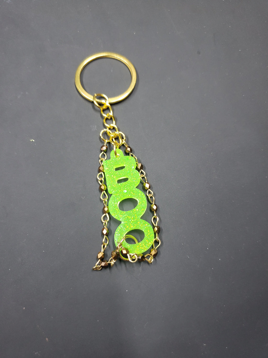 Neon Green Boo - Resin Key Chain