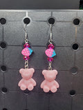 Strawberry Bear - Earrings - (.925 Sterling Silver Hooks)