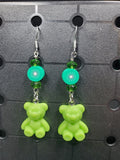 Kiwi Bear - Earrings - (.925 Sterling Silver Hooks)