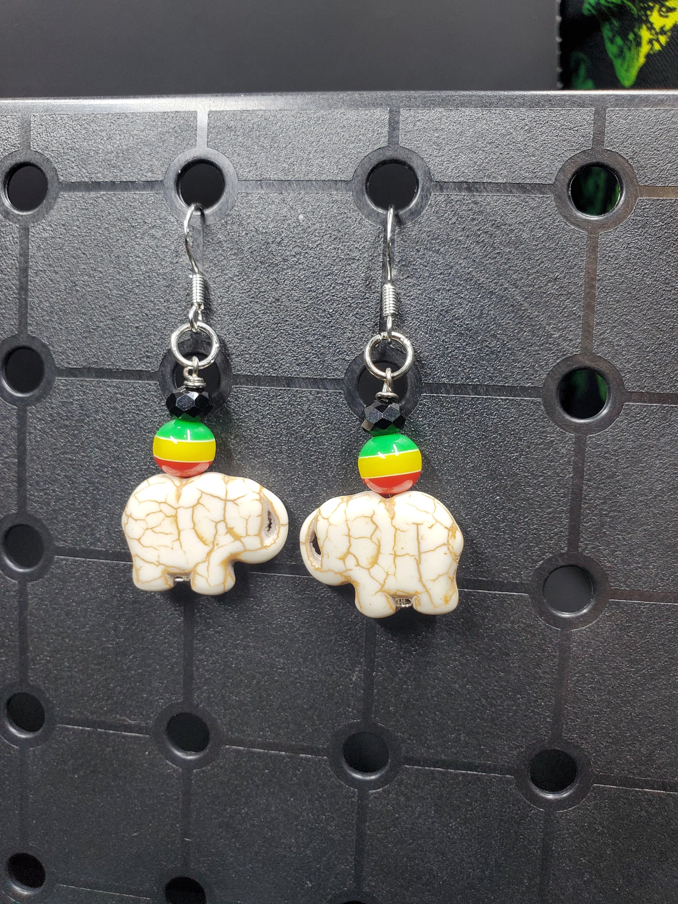 Africa Inspired Elephants - Earrings - (.925 Sterling Silver Hooks)