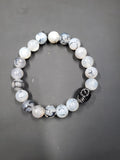 Black Skull Agate - Stone - Beaded Bracelet