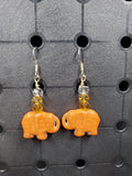 Orange Elephant Ombre - Earrings - (.925 Sterling Silver Hooks)