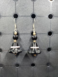 Black Witch - Glass - Earrings - (.925 Sterling Silver Hooks)