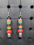 Rainbow Shroom - Earrings - (.925 Sterling Silver Hooks)