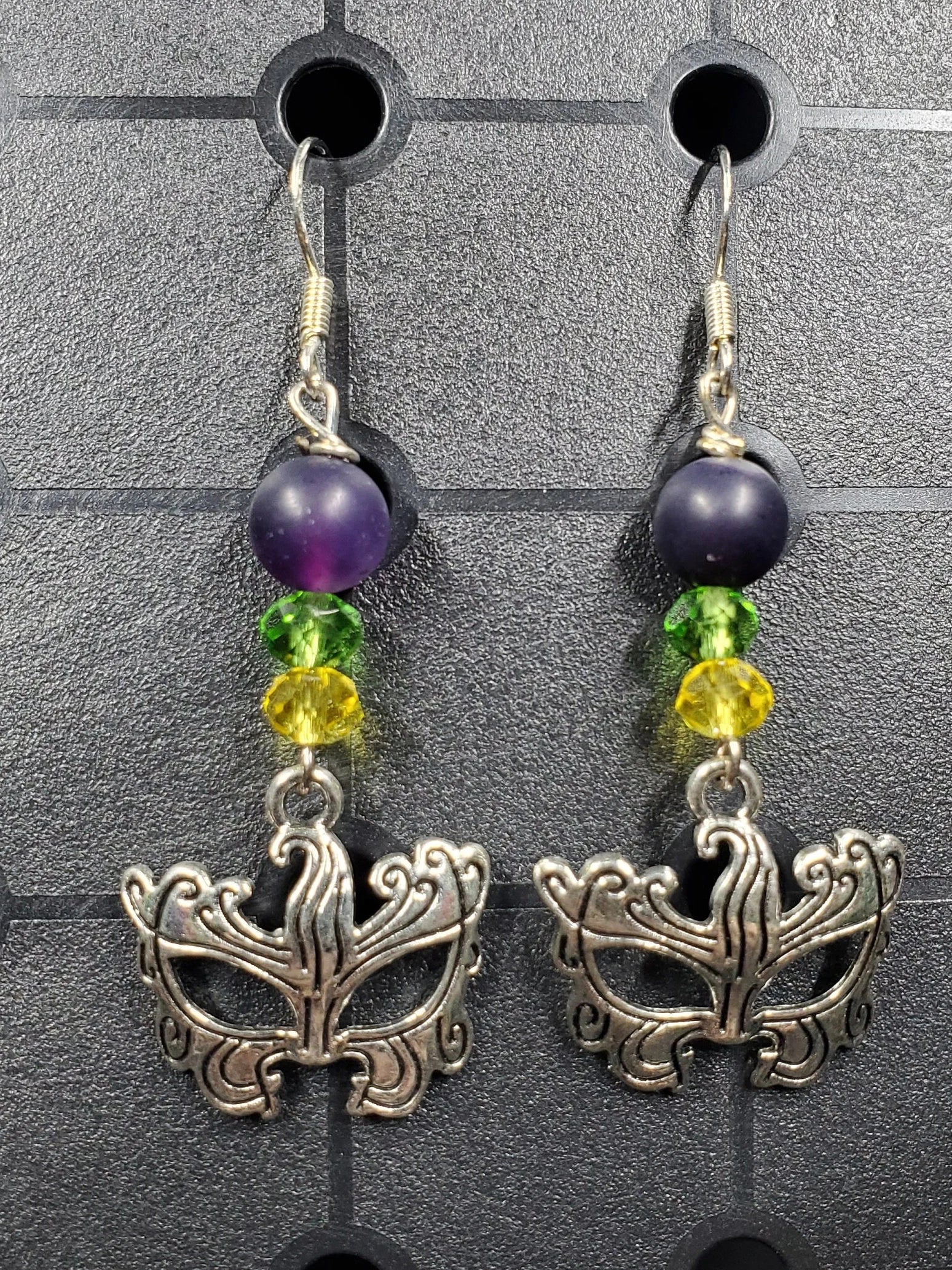 Mardi Gra Full Mask - Earrings - (.925 SS hooks)