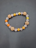 Tangerine & Rose Quartz - Stone - Beaded Bracelet