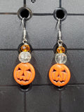 Orange Tiny Pumpkins - Earrings - (.925 Sterling Silver Hooks)