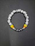 Corny - White Skull - Beaded Bracelet