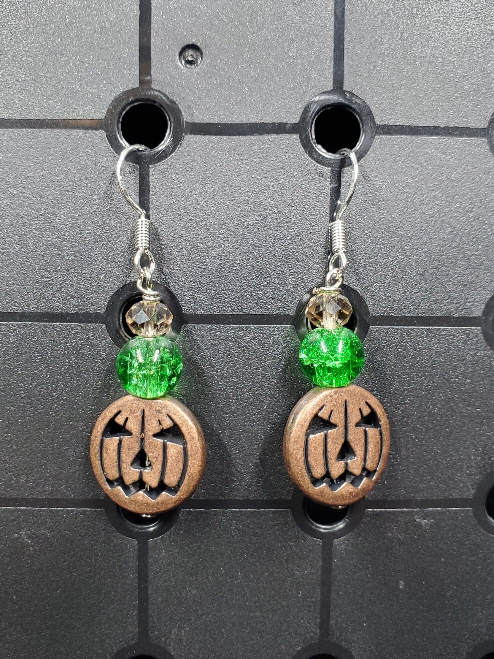 Copper Tiny Pumpkins - Earrings - (.925 Sterling Silver Hooks)