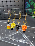Candy Corn Skull Stitch Markers - Set of 4