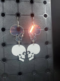 Skulls Acrylic - Earrings - (.925 Sterling Silver Hooks)
