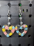 Pastel Hearts - Earrings - (.925 Sterling Silver Hooks)