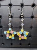 Pastel Stars - Earrings - (.925 Sterling Silver Hooks)