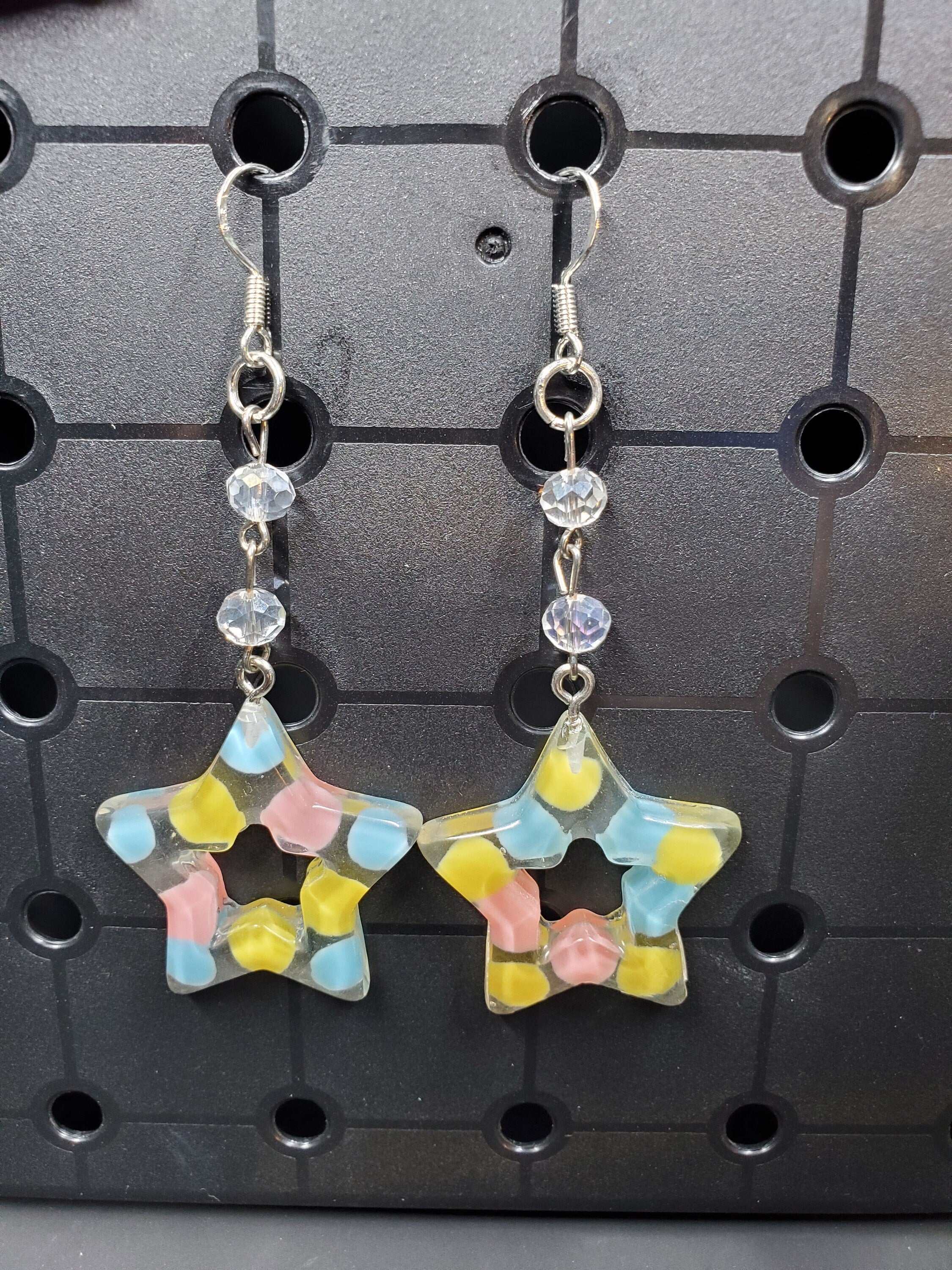 Pastel Stars - Earrings - (.925 Sterling Silver Hooks)